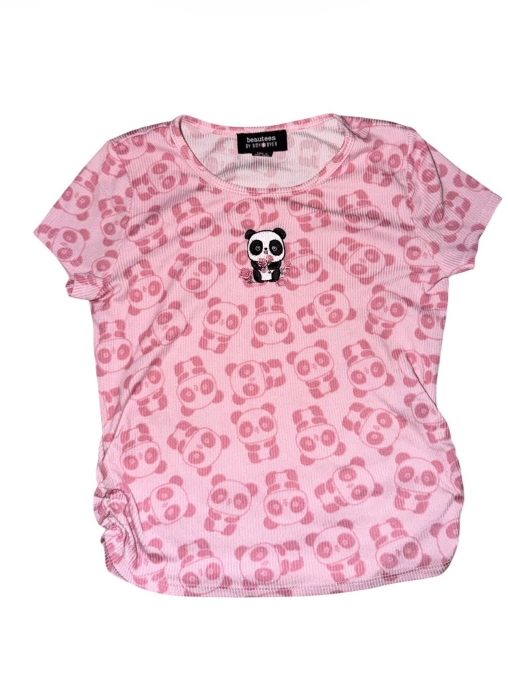 Beautees Pink Panda Print Short Sleeve Tee
